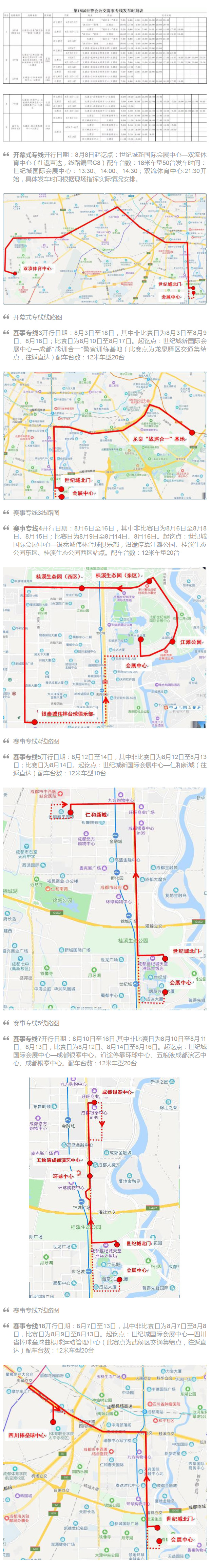 世警會今日在成都開幕！快收好這份公交賽事專線發車時刻表